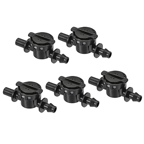 M METERXITY 5 Paket Anti Tropf Gerät – Universeller Kugelhahn Tropfbewässerung Kunststoff Anwendbar für Tropf Bewässerung und Aquarien (7 x 6mm Schwarz) von M METERXITY