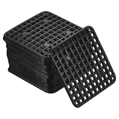 M METERXITY 50 Stück Blumentopf Mesh Matte Starr Bonsai Drainagegitter für Draußen/Garten 4.5cm/1.8" Schwarz von M METERXITY