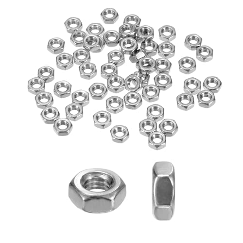 M METERXITY 50er-Pack Metrische Sechskantmuttern M4 x 0,7mm Gewinde Edelstahl Sechskantmutter Metrische Muttern für Maschinen/Automobil/Reparatur/Industrie von M METERXITY