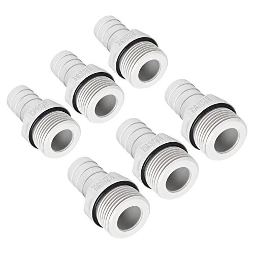 M METERXITY 6 Pack POM Gerade Widerhaken Schlauchanschluss - für Trasport Wasser Flüssig Gas Anwendung für Draußen/Industriell (16mm Widerhaken G3/4 Stecker) von M METERXITY