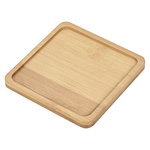 M METERXITY 6Stk Pflanzer Untertasse Bamboo Quadratische Blumentopf Tropfen Tabletts Anbringen Außenbereich/Garten(10cm) von M METERXITY