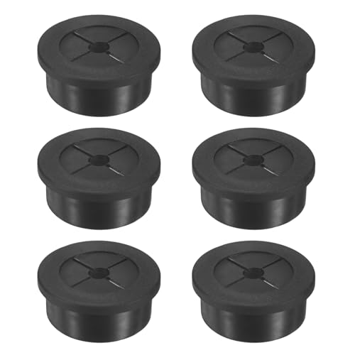 M METERXITY 6er-Pack Gummiringe für Verkabelung 28mm Schreibtischdurchführung Doppelseitiger flexibler Kabeldurchlass Schreibtischlochabdeckung für Kabel/Drahtdurchführung [Schwarz] von M METERXITY