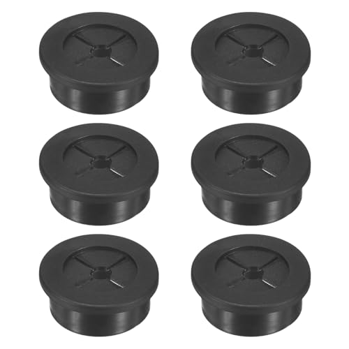 M METERXITY 6er-Pack Gummiringe für Verkabelung 30mm Schreibtischdurchführung Doppelseitiger flexibler Kabeldurchlass Schreibtischlochabdeckung für Kabel/Drahtdurchführung [Schwarz] von M METERXITY