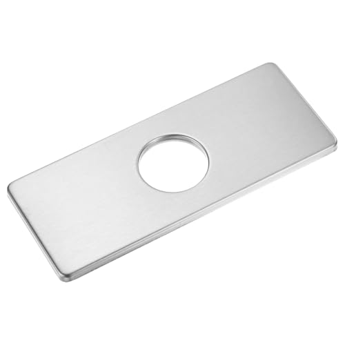 M METERXITY Armaturen-Deckplatte, 6-Zoll-Quadrat-Lochabdeckungsplatte für Badezimmer/Küchenspüle, 304 Edelstahl-n-Armaturenplatte [Gebürstetes Silber] von M METERXITY