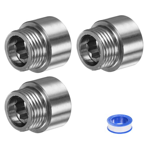 M METERXITY Duschkopf-Verlängerungsarm, Edelstahl G1/2 Männlich zu Verlängerungsrohr Adapter mit PTFE Gewindedichtband für Dusche/Wasserhahn, Rohrkupplung 1"/25mm 3er-Pack von M METERXITY