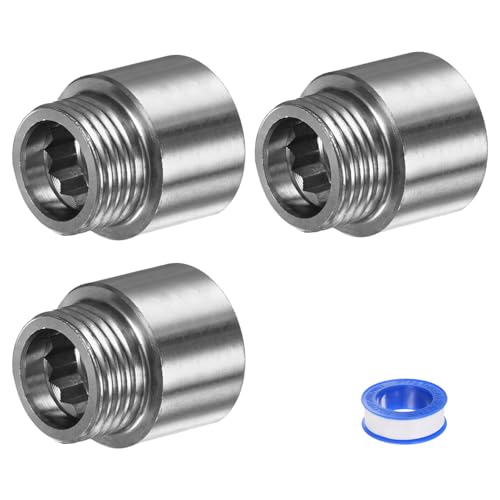 M METERXITY Duschkopf-Verlängerungsarm, Edelstahl G1/2 Männlich zu Verlängerungsrohr Adapter mit PTFE Gewindedichtband für Dusche/Wasserhahn, Rohrkupplung 1.18"/30mm 3er-Pack von M METERXITY