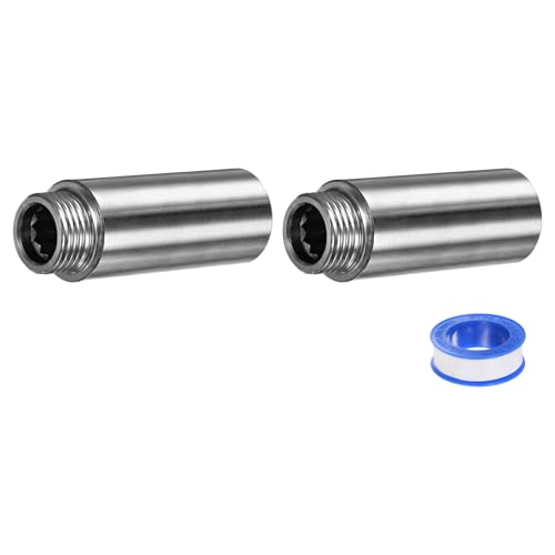 M METERXITY Duschkopf-Verlängerungsarm, Edelstahl G1/2 Männlich zu Verlängerungsrohr Adapter mit PTFE Gewindedichtband für Dusche/Wasserhahn, Rohrkupplung 2.75"/70mm 2er-Pack M METERXITY Duschkopf-Verlängerungsarm, Edelstahl G1/2 Männlich zu Verlängerungsrohr Adapter mit PTFE Gewindedichtband für Dusche/Wasserhahn, Rohrkupplung 2.75"/70mm 2er-Pack von M METERXITY