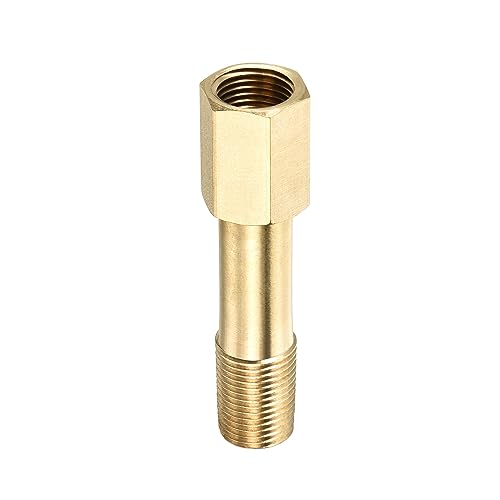 M METERXITY Erweiterung Anschluss Rohrleitung Fitting - Messing Sechskant Kupplung Konverter Adapter Anwendung Industriell Benutzen (G1/8 Buchse an G1/8 Außengewinde 50mm Golden) von M METERXITY