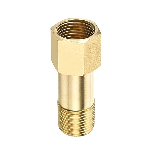 M METERXITY Erweiterung Anschluss Rohrleitung Fitting - Messing Sechskant Kupplung Konverter Adapter Anwendung Industriell Benutzen (G3/8 Buchse an G3/8 Außengewinde 50mm Golden) von M METERXITY