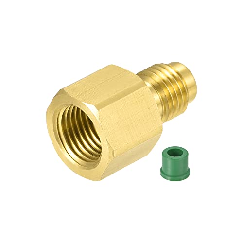 M METERXITY Messing Rohr Fitting Reduzierstück Adapter - Gerade Messing Adapter Feste Verbindung Anwenden An Schlauch Tank (1/4SAE Stecker An G1/4 Innengewinde Gelb) von M METERXITY