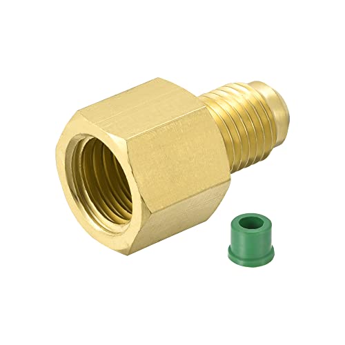 M METERXITY Messing Rohrleitung Fitting Reduzierer Adapter - Gerade Messing Adapter Dichtes Verbindung Anwendung Schlauch Tank (1/4SAE Männlich zu 1/2ACME Buchse Gelb) von M METERXITY