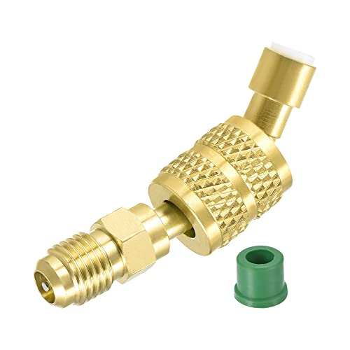 M METERXITY Mini Split Schlauch Adapter - Messing Fittings Adapter Enge Verbindung Anwenden Klimaanlage (1/4SAE männlich bis 5/16SAE Weiblich Gelb) von M METERXITY