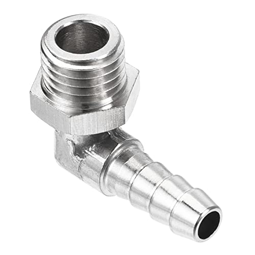 M METERXITY Rohr Widerhaken Verschraubungen - 90° Winkel Nickel-Plattiert 6mm Widerhaken Leitung Anschluss mit Rohr Anwendung für Gas(M12x1.5 Außengewinde) von M METERXITY