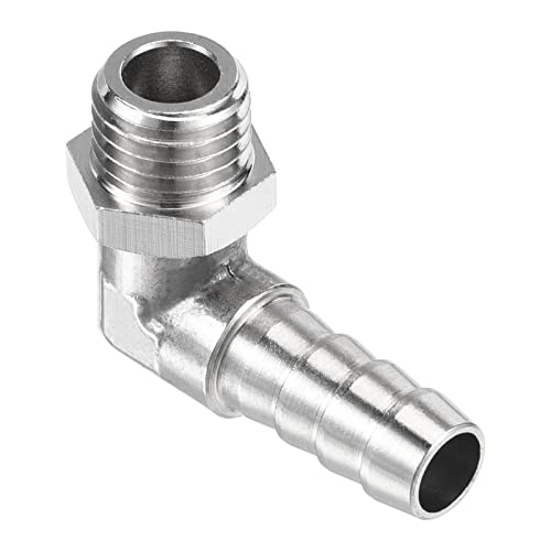 M METERXITY Schlauch Tülle Fittings - 90 Grad Winkel Vernickelt 8mm Stutzen Rohr Anschluss mit Schlauch Anwendung Gas (M12x1.5 Außengewinde) von M METERXITY