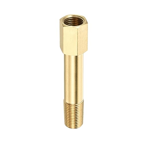 M METERXITY Verlängerung Verbinder Rohr Fitting - Messing Sechskant Kupplung Konverter Adapter Anwenden Industrielle Verwendung (G1/4 Innengewinde G1/4 Außengewinde 75mm Golden) von M METERXITY