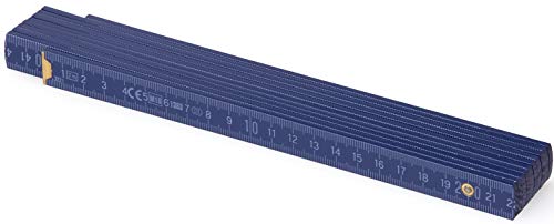 Metrie™ BL52 Holz Zollstock/Zollstöcke |2m langer Gliedermaßstab, Maßstab|Meterstab mit Duplex-Teilung - Dunkelblau von M METRIE