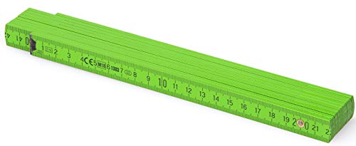 Metrie™ BL52 Holz Zollstock/Zollstöcke |2m langer Gliedermaßstab, Maßstab|Meterstab mit Duplex-Teilung - Dunkelgrün (PAN369) von M METRIE