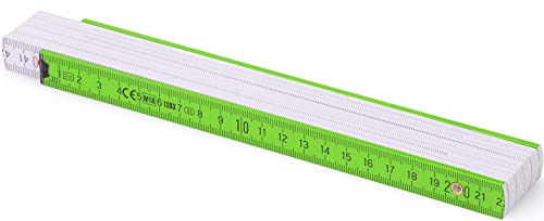 Metrie™ BL52 Holz Zollstock/Zollstöcke |2m langer Gliedermaßstab, Maßstab|Meterstab mit Duplex-Teilung - Dunkelgrün weiß von M METRIE