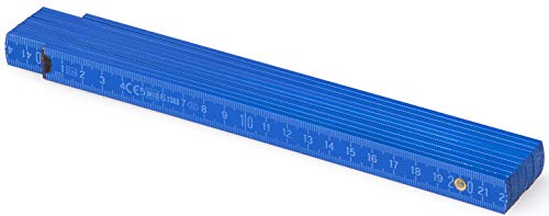 Metrie™ BL52 Holz Zollstock/Zollstöcke |2m langer Gliedermaßstab, Maßstab|Meterstab mit Duplex-Teilung - Hellblau von M METRIE