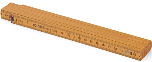 Metrie™ BL52 Holz Zollstock/Zollstöcke |2m langer Gliedermaßstab, Maßstab|Meterstab mit Duplex-Teilung - Ocker von M METRIE