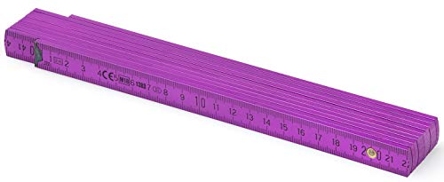 Metrie™ BL52 Holz Zollstock/Zollstöcke |2m langer Gliedermaßstab, Maßstab|Meterstab mit Duplex-Teilung - Violett (PAN512) von M METRIE