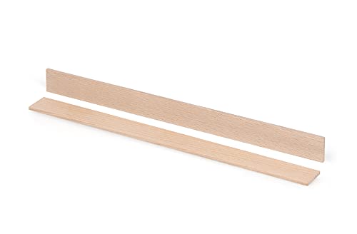 Metrie™ 50 Stück Holzleisten, aus Hochwertigem Buchenholz, A-Qualität, Gehobelt, 310 x 25 x 3,2 mm, 8% Trocknung - Ideal für Handwerk, Basteln mit Holz und Holzfliesen von M METRIE