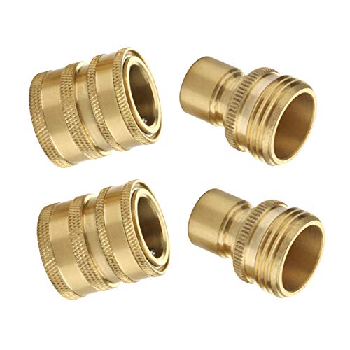 M MINGLE Gartenschlauch Quick Connect Kit, Messing Schnellverbinder Set, Stecker und Buchse, 1,9 cm, 2er-Pack, MEHRWEG von M MINGLE