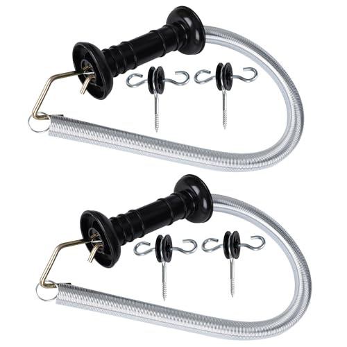 2 Set Elektrozaun Feder Torgriffe Kit mit Feder, 16,4 Fuß Spannfeder, Griffset mit Ankern, Elektrozaunverbinder 2 Set Elektrozaun Feder Torgriffe Kit mit Feder, 16,4 Fuß Spannfeder, Griffset mit Ankern, Elektrozaunverbinder von M MINGYA
