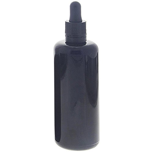 Violettglas-Flasche mit Pipette, leere violette Miron Glas-Flasche, Kosmetex Pipettenflasche mit Pipettenmontur, 100 ml von Kosmetex