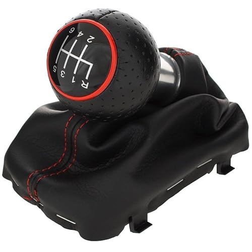 M MODECAR - Kompatibel mit Audi A3 I 8L 96-03 Schalthebel schwarz + schwarze Manschette mit roter Naht, roter Ring, 6-Gang für 8L0711113, M MODECAR - Kompatibel mit Audi A3 I 8L 96-03 Schalthebel schwarz + schwarze Manschette mit roter Naht, roter Ring, 6-Gang für 8L0711113, von M MODECAR