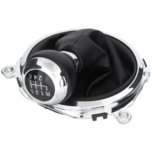 M MODECAR - Kompatibel mit Audi TT 8J 06-14 Schalthebelknauf SCHWARZ/CHROM + SCHWARZE MANSCHETTE MIT CHROMRAHMEN 6 GÄNGE für 8J0711113C, von M MODECAR