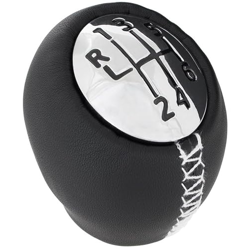 M MODECAR - Kompatibel mit Renault Espace IV Schalthebelknauf 6 GÄNGE SCHWARZES LEDER + CHROM für 8200050527, von M MODECAR