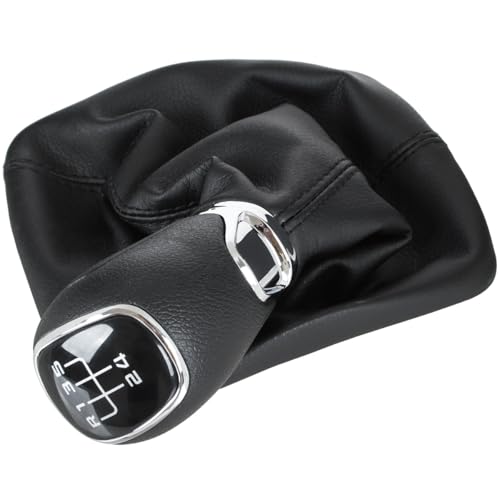 M MODECAR - Kompatibel mit Skoda Octavia II 07-14 Schaltknauf + Schaltsack mit Rahmen KUNSTLEDER 5 GÄNGE für 1Z0711113, von M MODECAR