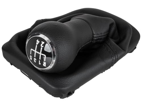 M MODECAR - Kompatibel mit VW New Beetle 98-12 Schalthebelknauf SCHWARZ + Schaltsack 5 GÄNGE für Volkswagen New Beetle, von M MODECAR