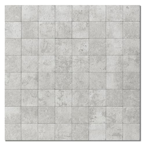 M MOFIT Marmor Fliesenaufkleber Mosaik Klebefliesen Selbstklebende Wandfliesen für Küchen Bad Wasserdicht(Hellgrau 5 Stücke) von M MOFIT