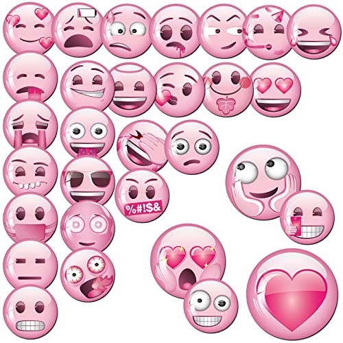 Lustige Emoji Kühlschrankmagnete für Kühlschrank und Magnettafel - M MORCART 30 rosa deko Magnete für Büro, Schule und Zuhause - Tolles Geburtstagsgeschenk von M MORCART