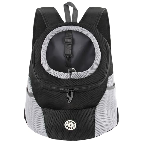 M MUNCASO Hundetrage-Rucksack Welpentasche Kleine Haustier-Fronttasche mit Atmungsaktivem, Head-Out-Design, Wasserdichter Boden für Reisen, Outdoor, Wandern von M MUNCASO
