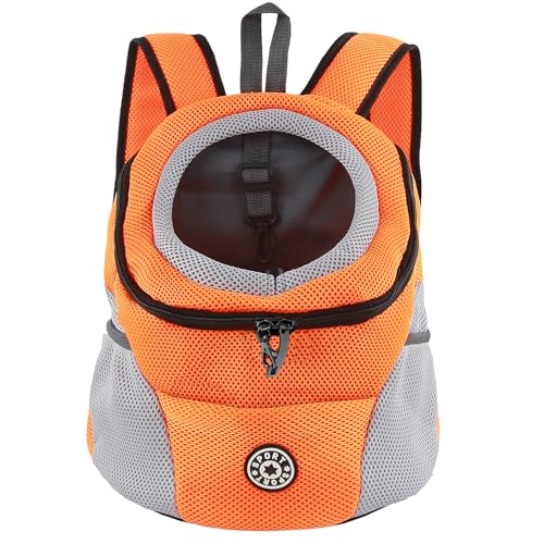 M MUNCASO Hundetrage-Rucksack Welpentasche Kleine Haustier-Fronttasche mit Atmungsaktivem, Head-Out-Design, Wasserdichter Boden für Reisen, Outdoor, Wandern von M MUNCASO