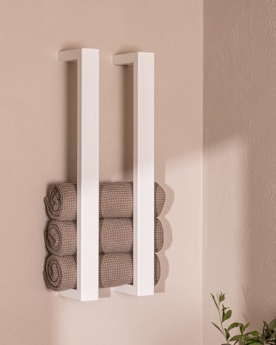 Metallbude Handtuchhalter NALI - 2er Set Weiß - Wandmontage - Pulverbeschichtetes Stahlrohr - Kratz-, Stoß- & Schlagfest - 4x10x50 cm Metallbude Handtuchhalter NALI - 2er Set Weiß - Wandmontage - Pulverbeschichtetes Stahlrohr - Kratz-, Stoß- & Schlagfest - 4x10x50 cm von M Metallbude