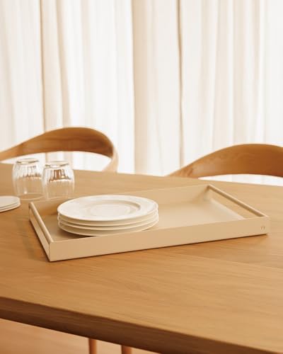 Metallbude Serviertablett DAVA - Cashew - Minimalistisch, aus pulverbeschichtetem Metall - 45x30x4 cm von M Metallbude