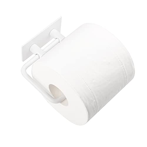 Milti Toilettenpapierhalter ohne Bohren aus gebürstetem Edelstahl 304 in Weiß, Design Klopapierhalter selbstklebend für Ihr Badezimmer, Nie Wieder Bohren, Matter Toilettenrollenhalter mit 3M Kleber von M Milti