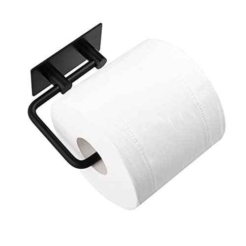 Milti Toilettenpapierhalter ohne bohren aus gebürstetem Edelstahl 304 in Schwarz, Design Klopapierhalter selbstklebend für Ihr Badezimmer, Nie wieder bohren, Matter Toilettenrollenhalter mit 3M Kleber von M Milti