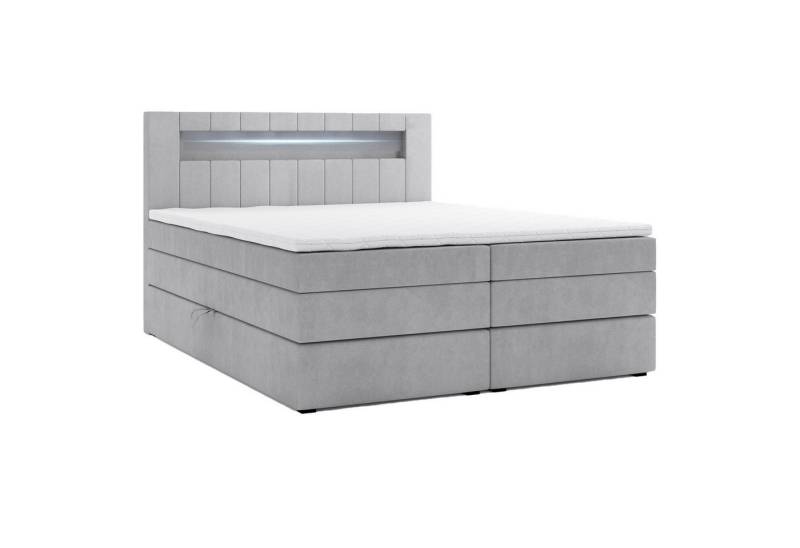 M-Punkt24 Boxspringbett Kuba King (mit Visco Topper Bett Bettkasten Taschenfederkern), inkl. Bettkasten und Topper von M-Punkt24