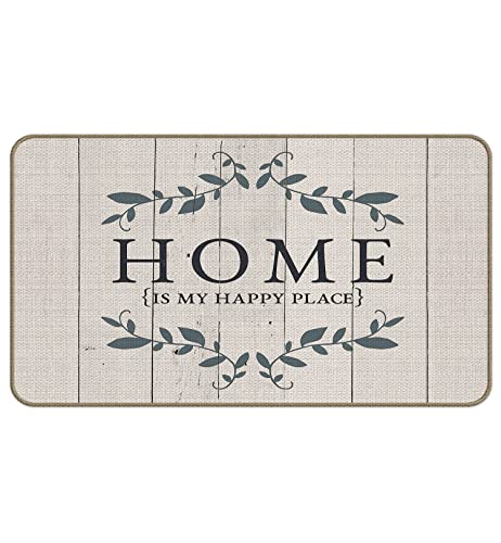 Home is My Happy Place Dekorative Indoor Outdoor Fußmatte, neue Haus-Haustürmatte, 43.2x76.2 cm für Bauernhaus, Zimmer, Eingang, Veranda-Matte, Fußmatte, Einweihungsgeschenk Home is My Happy Place Dekorative Indoor Outdoor Fußmatte, neue Haus-Haustürmatte, 43.2x76.2 cm für Bauernhaus, Zimmer, Eingang, Veranda-Matte, Fußmatte, Einweihungsgeschenk von M-Qizi