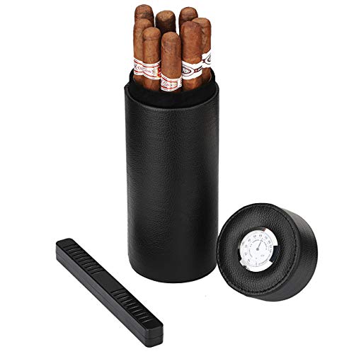 Time C club Beliebtes Zedernholz gefüttertes tragbares Reiseetui aus Leder, Zigarren-Humidor, Front-Hygrometer, rechteckiger Luftbefeuchter von M TIME C CLUB