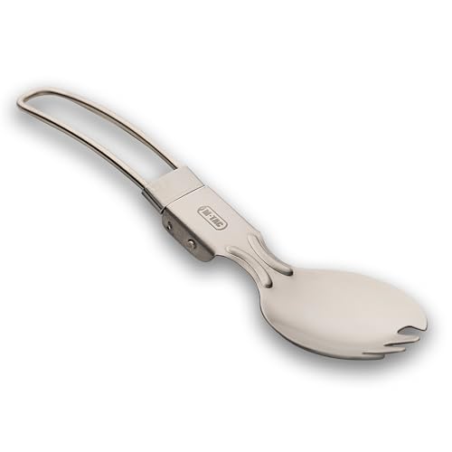 M-Tac Göffel aus Edelstahl, universal, faltbar, für Reisen, Camping, Wandern, taktischer Löffel und Gabel, All-in-One von M-Tac