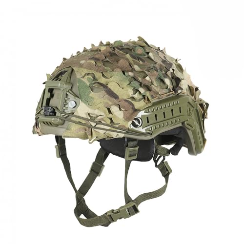 M-Tac Helmbezug Vilha für FAST Helme – Multicam Tarnmuster, aus strapazierfähigem Cordura 500D mit Laser-Cut-Design, elastischem Shock-Cord und Klettflächen zur Befestigung, Multicam von M-Tac