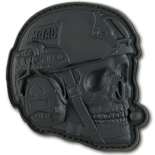 M-Tac Morale Patches 3D PVC - Tactical Operator Skull Military Hook Fasteners (Black) von M-Tac