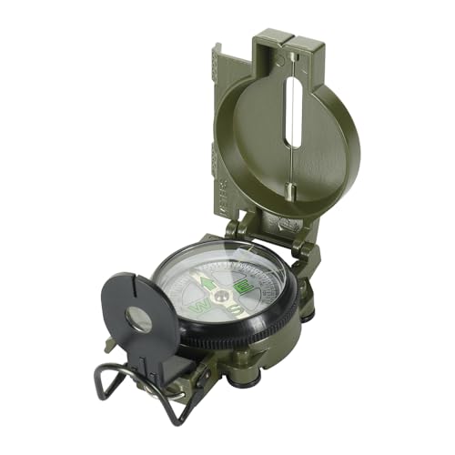 M-Tac Ranger Kompass – Faltbarer Outdoor Survival Kompass aus Aluminium – Präzise Azimutnavigation – Militärischer Kompass mit Ableseskala und Linse – Ideal für Wandern, Trekking, Expeditionen, Olive von M-Tac