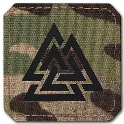 M-Tac Valknut Morale Patches Military Tactical Lazer Cut Viking Norse (Camo - Schwarz) von M-Tac